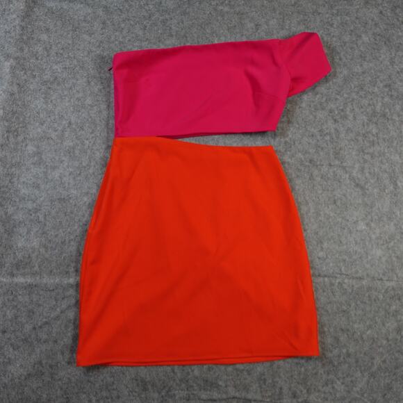 Lovers Friends Dress Womens Extra Small Rowan Mini Cut Out Off Shoulder Pink - Picture 4 of 15